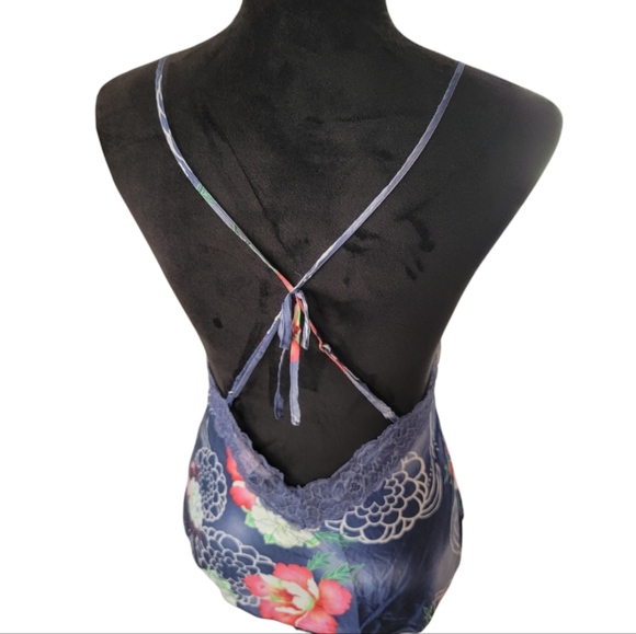 Women's Victoria's Secret Purple Silk & Lace Floral Chemise Lingerie Top Small - Picture 6 of 9